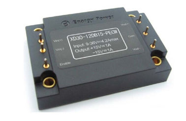 Конвертер 30W dc dc поставкы военной власти надежности вывел наружу 15 вольтов XD30-12DB15-PECW