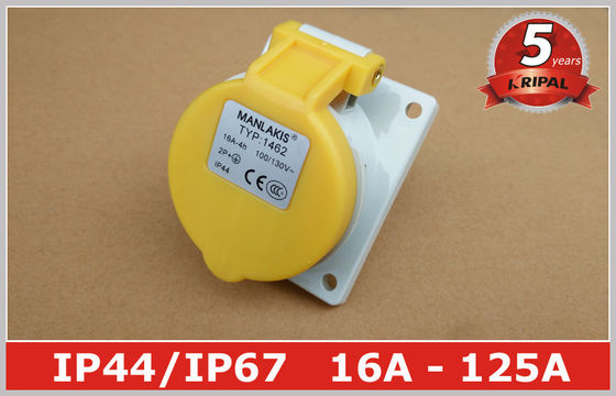 Angled панель установила промышленный Pin переключателя 110V 16A IP44 3 гнезда силы для морского пехотинца